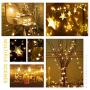 100 LED Christmas Decorations Stat String Light Outdoor, 8 Modes Star Fairy Light, Waterproof Christmas Star String Led Light String for Garden Bedrooms Porch New Year Decor, Warm White Star Light