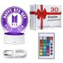 BTS 3D Led Night Light, 16 Colors Changing Lamp with Smart Touch Nightlight & Remote Control Lamp for Children Kids Christmas and Birthday Gifts (5th Anniversary)
