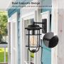 DEWENWILS Outdoor Wall Light, Seeded Glass Shade, Matte Black Finish, E26 Socket, Weather Resistant Wall Sconce, Exterior Porch Light Fixture for Garage, Backyard