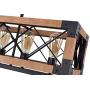 Rustic 5-Light Wood Kitchen Island Light Modern Industrial Rectangular Dinning Room Chandelier Island Light