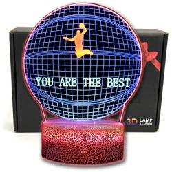 TriPro Basketball Shape 3D Illusion 3 Overlapped Colors Desk Lamp Night Light Gift for Boys, Kids, Teens, Women, Men