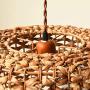 Geometric Rattan Chandelier Light, Retro Solid Wood Decorative Farmhouse Dining Room Light,Simple Modern Country Kitchen Living Room Bedroom Small Island Lights, Flush Mount Ceiling Light, with Wire