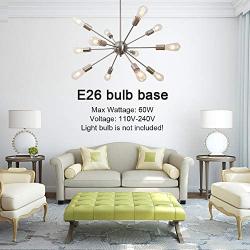 Sputnik Chandelier 12 Lights Modern Pendant Lighting Brushed Nickel Industrial Vintage Ceiling Light UL Listed by VINLUZ
