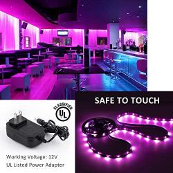 20ft RGB LED Strip Light kit, Color Changing Flexible Dimmable 180 Units SMD 5050 LEDs, 12V LED Tape with 44 Key RF Remote, LED Ribbon for Home Lighting Kitchen Bar,UL Listed Power Supply