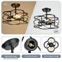Eyassi Semi Flush Mount Ceiling Lights, Black 2-Light Farmhouse Close to Ceiling Lighting Fixtures Industrial Ceiling Lamp for Kitchen Island Living Room Bedroom Hallway Laundry Dinning Room