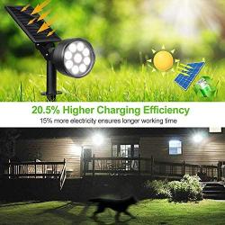 Aootek Solar Lights Outdoor,2-in-1 Adjustable Outdoor Solar Landscape Spotlights, IP65 Waterproof Wireless Solar Powered Landscaping Wall Light for Yard Garden Driveway Porch Walkway In-Ground (2Pack)