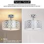 DLLT Semi Flush Mount Ceiling Light, 3-Lights Modern Entry Light Fixture Ceiling Hanging with Drum Shade for Bedroom, Dining Room, Kitchen, Hallway, Entry, Foyer, Living Room, Rushed Chrome Finish DLLT Semi Flush Mount Ceiling Light, 3-Lights Modern Entry Light Fixture Ceiling Hanging with Drum Shade for Bedroom, Dining Room, Kitchen, Hallway, Entry, Foyer, Living Room, Rushed Chrome Finish