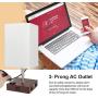 DEEPLITE Lamps for Bedrooms Set of 2, Bedside Lamp with USB Ports and AC outlet, Modern Table Lamp for Nightstand, End/ Side Table, Dresser, Office Desk, Wood Rustic Lamp for Living Room, Dorm Reading