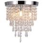 Modern Chandelier,3 Lights Crystal Raindrop Chandelier Lighting,Flush Mount LED Ceiling Light Fixture Pendant Lamp for Dining Room Bathroom Bedroom Livingroom,G9 Bulbs Required