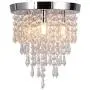 Modern Chandelier,3 Lights Crystal Raindrop Chandelier Lighting,Flush Mount LED Ceiling Light Fixture Pendant Lamp for Dining Room Bathroom Bedroom Livingroom,G9 Bulbs Required