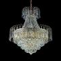 LITFAD Gold Crown Shaped Chandelier Luxurious Style Clear Crystal Pendant Light Modern LED Hanging Lights for Living Room Villa Dining Living Hotel Restaurant - 19.5& (50 cm) Wide