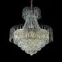 LITFAD Gold Crown Shaped Chandelier Luxurious Style Clear Crystal Pendant Light Modern LED Hanging Lights for Living Room Villa Dining Living Hotel Restaurant - 19.5& (50 cm) Wide
