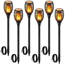 Flame Torch Lights LUYE Outdoor Wired Mini Torches Lights with Flickering Flame High Bright IP65 Waterproof Security Torch Light 12V 24V Low Voltage Landscape Lighting Garden Decoration Light (6Pack)