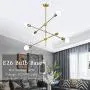 Sputnik Chandelier 6-Light Pendant Lighting Fixture Modern Brass Ceiling Light Fixture Industrial Semi-Flush Mount Ceiling Lamp for Dinning Room Bedroom Kitchen (Gold)