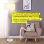 Brightech Telescope - Modern Floor Lamp for Bedroom - Tall, Height Adjustable Pole Light for Living Room & Office Lighting - White & Gold / Brass - Standing Lamp - with LED Bulb