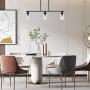 Sivilynus Black Chandelier Kitchen Island 3 Lights Farmhouse Lighting Pendant Light Fixture Ceiling Hanging Modern Industrial Style for Hallway and Dining Room