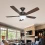 52 Inch Indoor Oil-Rubbed Bronze Ceiling Fan With Light Kits and Remote Control, Classic Style, Lifetime Motor Warranty, Reversible Blades, ETL for Living room, Bedroom, Basement