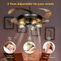 Retractable Ceiling Fans with Lights - with 5 LED Bulbs and Remote Controller 42inch Vintage Retractable Ceiling Fans