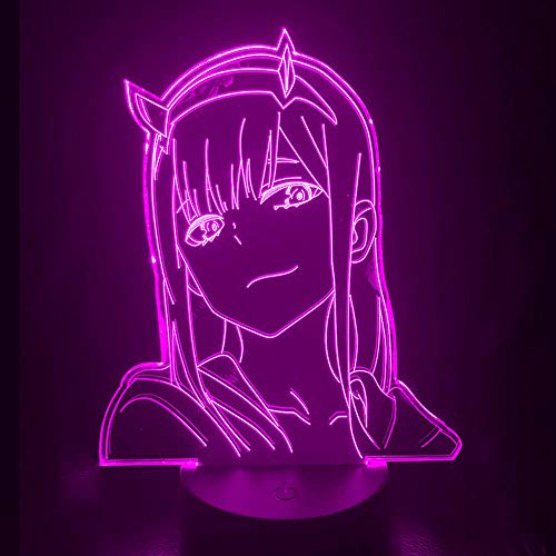 Table Lamps 3D Zero Two 3D Night Light Anime Girls Gifts Bedroom Decor Cartoon Nightlight LED Lighting Desk Lamp SXKJ