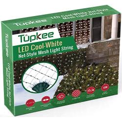 Tupkee Christmas Light Net – 150 LED Cool-White Mesh Lights - 4 ft x 6 ft – Outdoor/Indoor – Net Lights for Bushes, Hedges or Trees