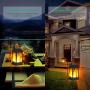 TomCare Solar Lights Metal Flickering Flame Solar Lantern Outdoor Hanging Lanterns Decorative Lighting Heavy Duty Solar Powered Waterproof Umbrella Lighting for Garden Patio Pathway Deck Yard, 2 Pack
