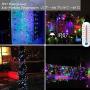 LIGHTESS Curtain Lights with Remote 300 LED Window Fairy String Light Indoor Outdoor for Christmas Wedding Party Garden Bedroom Decoration, Multicolor, 8 Modes 9.84ft Length x 9.84ft Width