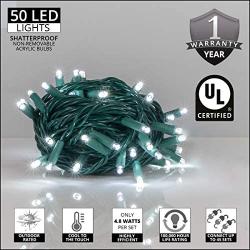 Cool White Christmas Mini String Light Set, 50 LED Lights, 25 ft Indoor/Outdoor LED White Christmas Lights Outdoor Tree Lights Christmas String Lights Wedding Party Decorations