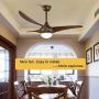 Depuley Farmhouse Ceiling Fan with Light and Remote Control, 52 Inch Flush Mount Ceiling Fan 3 Blades Light Fixture for Dining Room/Living Room/Outdoor, Color Changeable 3000K-6000K