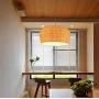 LITFAD Single Light LED Pendant Light Dome Shape Ceiling Light Rustic Rattan Pendant Lighting Modern Weave Ceiling Hanging Light for Dining Room Restaurant Living Room - 19.5''