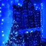 Fiee Curtain Lights,304L 9.8ftX9.8ft 30V 8Modes Safety Window Lights with Memory for Home Wedding Christmas Party Patio Lawn Garden Bedroom Outdoor Indoor Wall Decorations (304LED, Blue)