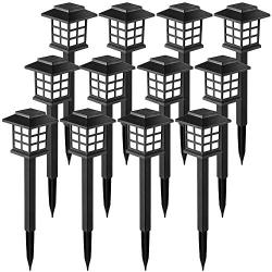 Solpex Solar Garden Lights,12 Pack Solar Path Lights, Solar Walkway Lights Outdoor, Solar Pathway Lights Outdoor Waterproof for Garden, Patio, Yard, Landscape, Pathway and Driveway(Warm White)
