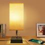 Lamp for Bedroom, Seealle Grey Bedside Desk Lamp with 2 USB Fast Charging Port, Small Nightstand lamp USB Table Lamp with Solid Wood Base, Pull Chain Lamp Great for Bedroom Living Room Guest Room