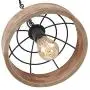 Anmytek Adjustable Wood Metal Chandelier Iron Net Frame Cover Pendant Lighting for Kitchen Island Rustic Industrial Edison Hanging Light Dining Room Vintage Ceiling Light Fixture 1-Light (P0027)