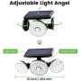 Solar Lights Outdoor Wireless Solar Motion Sensor Lights 3 Adjustable Heads 360° Wide Angle Illumination IP65 Waterproof Induction Security LED Flood Light for Yard Garage Entryway Front Door, 2 Pack