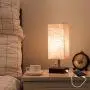 Lifeholder Table Lamp, Nightstand Lamp with USB Charging Port and Warm White Led Bulb, Wooden Claret Base Beside lamp, Modern USB Lamp Perfect for Bedroom, Living Room, or Office