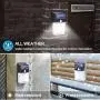 KOMINT Solar Lights Outdoor, Solar Motion Sensor Light 228 LEDs Solar Outdoor Lights IP65 Waterproof Outdoor Solar Wall Lights for Patio Garden Fence Backyard Garage(2 Pack)