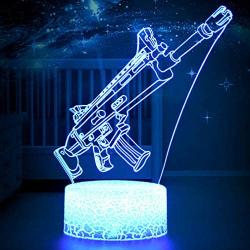 3D Scar Lamp LED Night Lamps 3D Lights 7 Color Changing for Bedroom Home Decor Birthday Boys Gifts Toys (Scar Crackle Base)