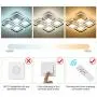 Modern LED Ceiling Light for Bedroom Dimmable Squares Kitchen Flush Mount Ceiling Light Fixture 3-Color Changeable(3000K/4000K/6000K) Black Acrylic Shape with Remote for Bathroom,Living Room,50W Modern LED Ceiling Light for Bedroom Dimmable Squares Kitchen Flush Mount Ceiling Light Fixture 3-Color Changeable(3000K/4000K/6000K) Black Acrylic Shape with Remote for Bathroom,Living Room,50W