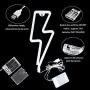 Lightning Bolt Neon Sign for Wall Decor,USB or Battery Decor LED Signs,Neon Lights for Bedroom,Light Up Signs Decorative Neon Light Sign for Home,Christmas,Party,Kids Living Room(Blue)
