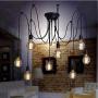 XIUDI 8 Arms Industrial Ceiling Spider Lamp,Metal Pendant Lights Fixture,Home DIY E26 Edison Bulb Chandelier Lighting,for Coffee Shop Dining Living Room Kitchen(Each with 78.74''/2M Wire)