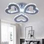 Modern Crystal Chandelier LED Ceiling Light 3-Heart Shape Chandelier Lighting Fixture Flush Mount Pendant Light for Bedroom Living Room Hallway Hobby,Cool White