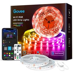 Govee 65.6ft Alexa LED Strip Lights, Smart WiFi RGB Rope Light Works with Alexa Google Assistant, Remote App Control Lighting Kit, Music Sync Color Changing Lights for Bedroom, Living Room, Kitchen