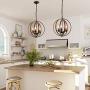 Chandeliers for Dining Room, Orb Light Fixtures Hanging for Kitchen Island, Modern Farmhouse Pendant Lighting for Foyer, 15.5”