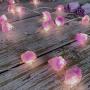 TAMOYO Amethyst String Lights, Natural Crystal LED String Lights 10FT 30LEDs for Christmas Decoration, Valentines Day, Wedding, Birthday Party, Bedroom Decoration