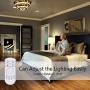 KAI Crystal Dimmable Temperature Adjustable Ceiling Light Flush Mount Modern Contemporary Luxury LED Chandelier Lamp with 30W 120LM/W 120LEDs Lighting for Dining Room Bedroom Foyer(Chrome Round,1Pack)