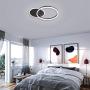 Ganeed Flush Mount Ceiling Light,37W 2 Rings Modern LED Ceiling Light Fixture,6500K White Light Metal Acrylic Ceiling Lamp for Living Room Bedroom Study