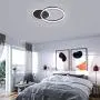 Ganeed Flush Mount Ceiling Light,37W 2 Rings Modern LED Ceiling Light Fixture,6500K White Light Metal Acrylic Ceiling Lamp for Living Room Bedroom Study