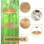 Bamboo Lantern Pendant Lamp, Retro Japanese Style E27 Chandelier Hanging Light Ceiling Lighting Fixture for Living Room Bedroom Restaurant Cafe Teahouse Bar Dining Room Club