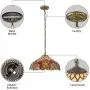BAYCHEER Vintage Lovely Hanging Lamp 2 Lights Tiffany Pendant Lamp with Vibrant Stained Glass Shade for Dining Room, Kitchen Island, Bedroom BAYCHEER Vintage Lovely Hanging Lamp 2 Lights Tiffany Pendant Lamp with Vibrant Stained Glass Shade for Dining Room, Kitchen Island, Bedroom
