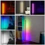 Corner Floor Lamp Led Nordic 20W RGB Color Changing Standing Floor Lamps for Living Room Night Light Dimming Standing Modern Lamp Bedroom Decor Remote Control (Include White) (Black)